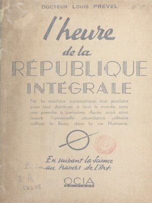 cover image of L'heure de la République intégrale